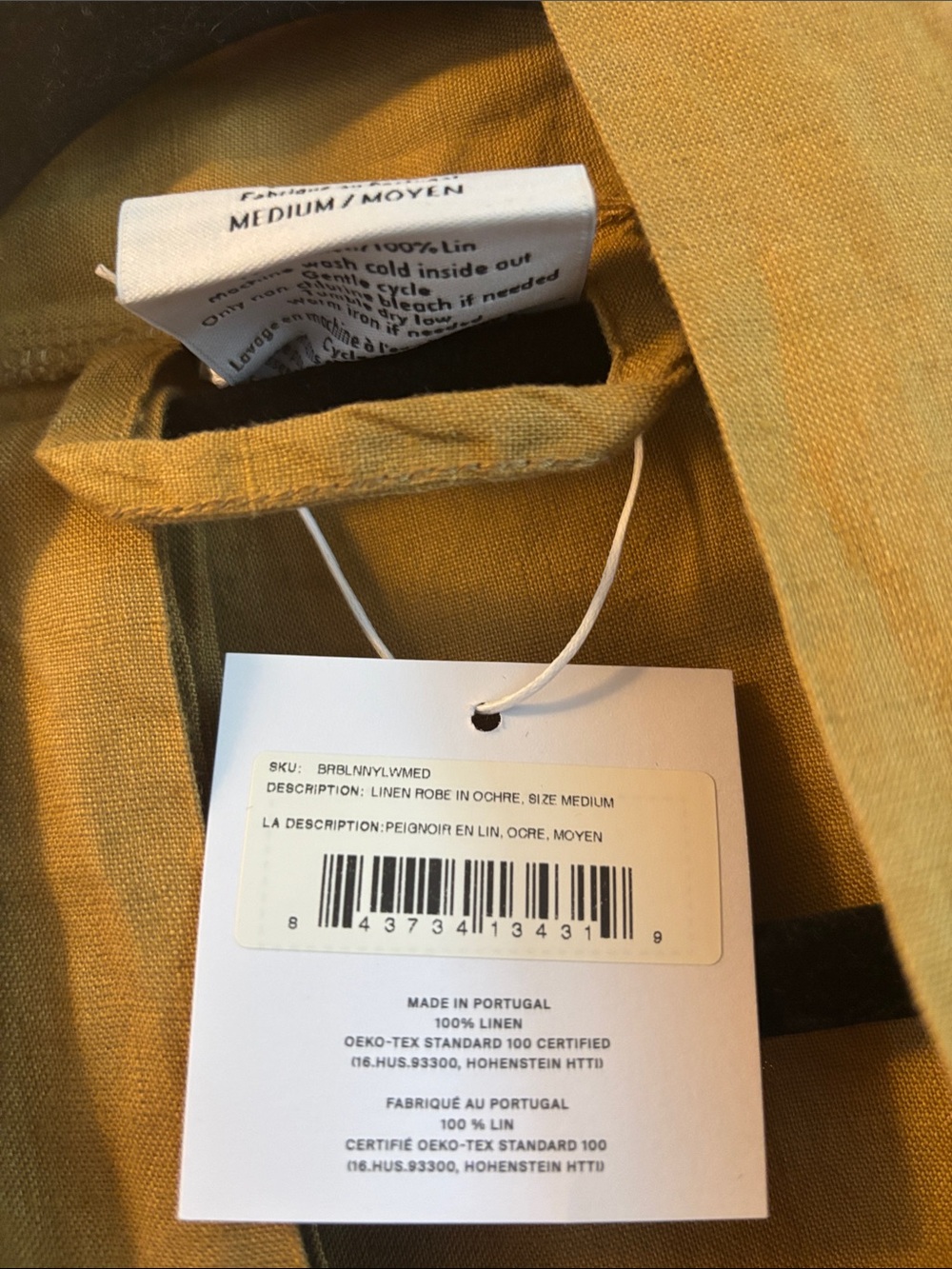 Parachute Linen Robe — Ochre - Picture 4 of 4